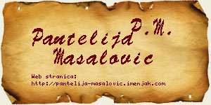Pantelija Masalović vizit kartica